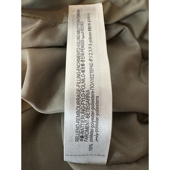 Zara Puffer Vest Women's Size XXL Olive Full Zip Pockets High‎ Collar Outdoor - Picture 4 of 8